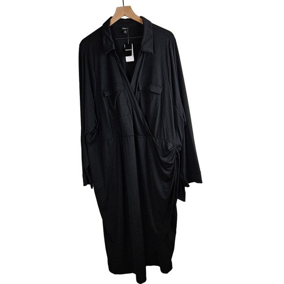 NEW Torrid At The Knee Studio Knit Collared Dress 6 6X Black Stretch NWT - Picture 4 of 10